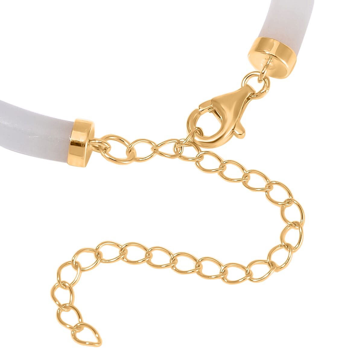 Natural Jade and White Shell Pearl Bracelet in 14K Yellow Gold Over Sterling Silver (5.75-8.25In) 32.75 ctw image number 3
