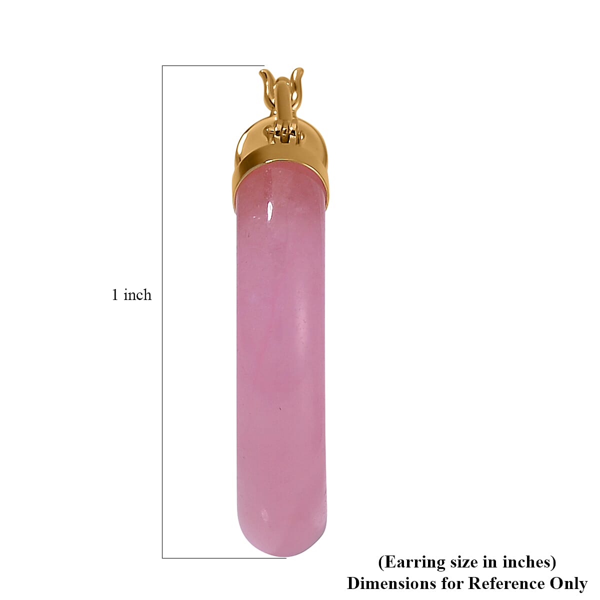 Pink Jade (D) Hoop Earrings in 14K Yellow Gold Over Sterling Silver 16.00 ctw