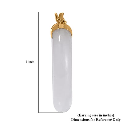 Natural Jade Hoop Earrings in 14K Yellow Gold Over Sterling Silver 16.00 ctw