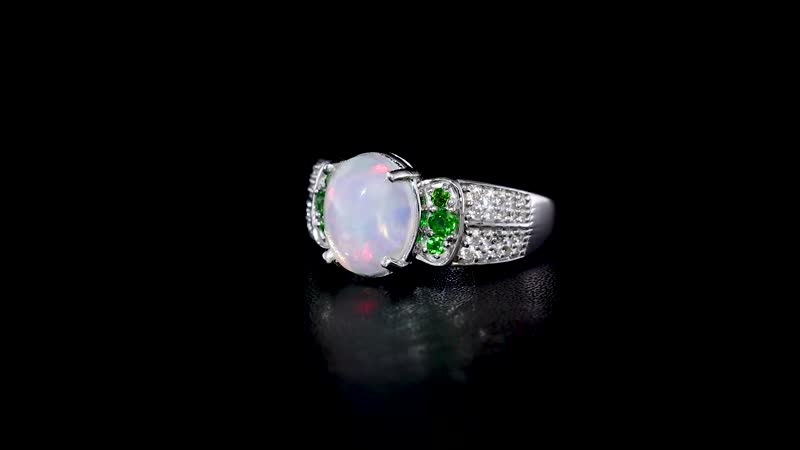 Premium Ethiopian Welo Opal and Multi Gemstone Ring in Platinum Over Sterling Silver 1.60 ctw