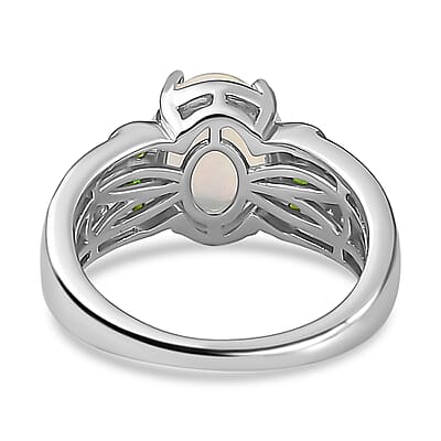 Premium Ethiopian Welo Opal and Multi Gemstone Ring in Platinum Over Sterling Silver (Size 10.0) 1.60 ctw