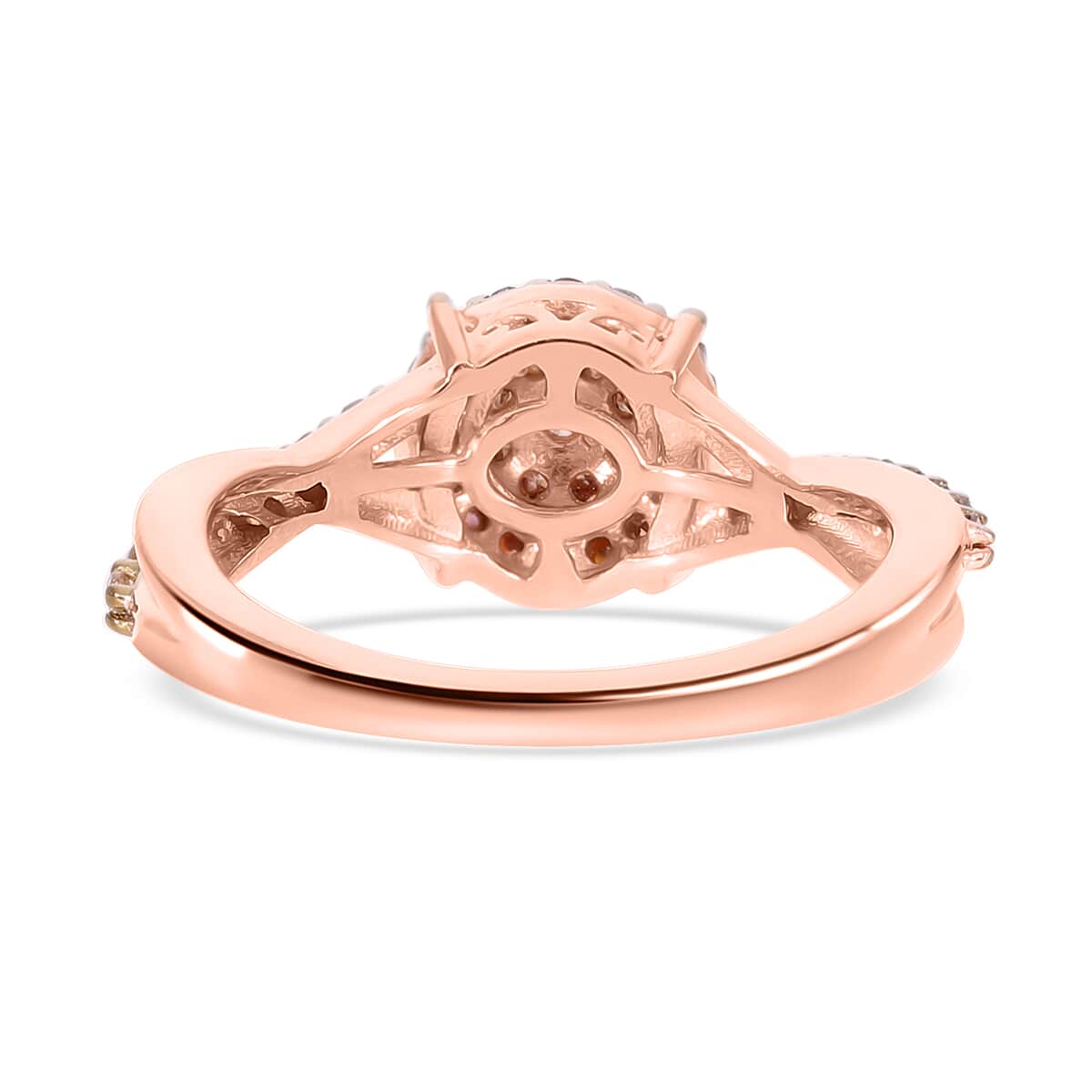 Natural Champagne Diamond Ring in Vermeil Rose Gold Over Sterling Silver (Size 10.0) 0.33 ctw image number 3