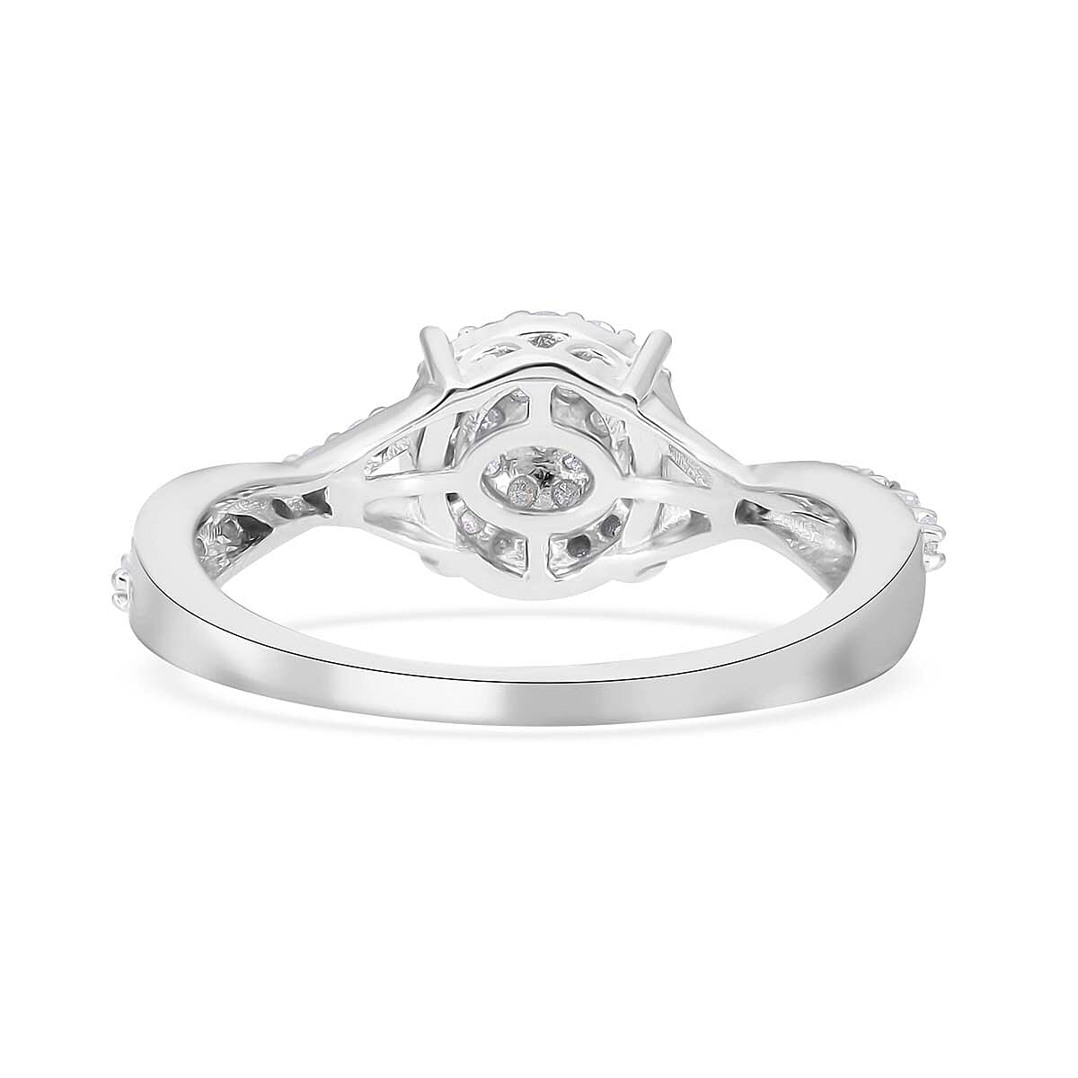 Diamond Ring in Platinum Over Sterling Silver (Size 10.0) 0.33 ctw image number 3