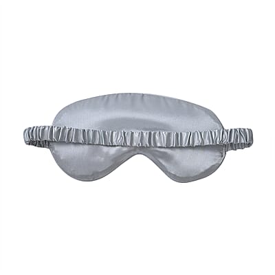 Silver 5 Piece Satin Sleep Set (2x Pillow Case, Eye Mask, Scrunchie, & Pouch)