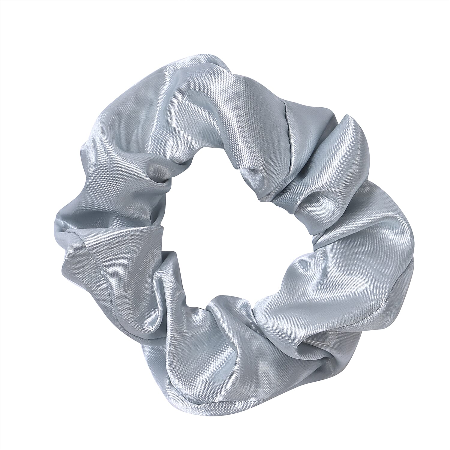 Silver 5 Piece Satin Sleep Set (2x Pillow Case, Eye Mask, Scrunchie, & Pouch)