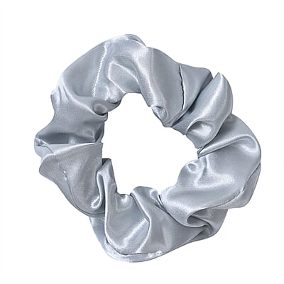 Silver 5 Piece Satin Sleep Set (2x Pillow Case, Eye Mask, Scrunchie, & Pouch)