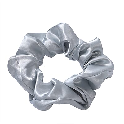 Silver 5 Piece Satin Sleep Set (2x Pillow Case, Eye Mask, Scrunchie, & Pouch)