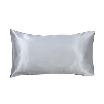 Silver 5 Piece Satin Sleep Set (2x Pillow Case, Eye Mask, Scrunchie, & Pouch)