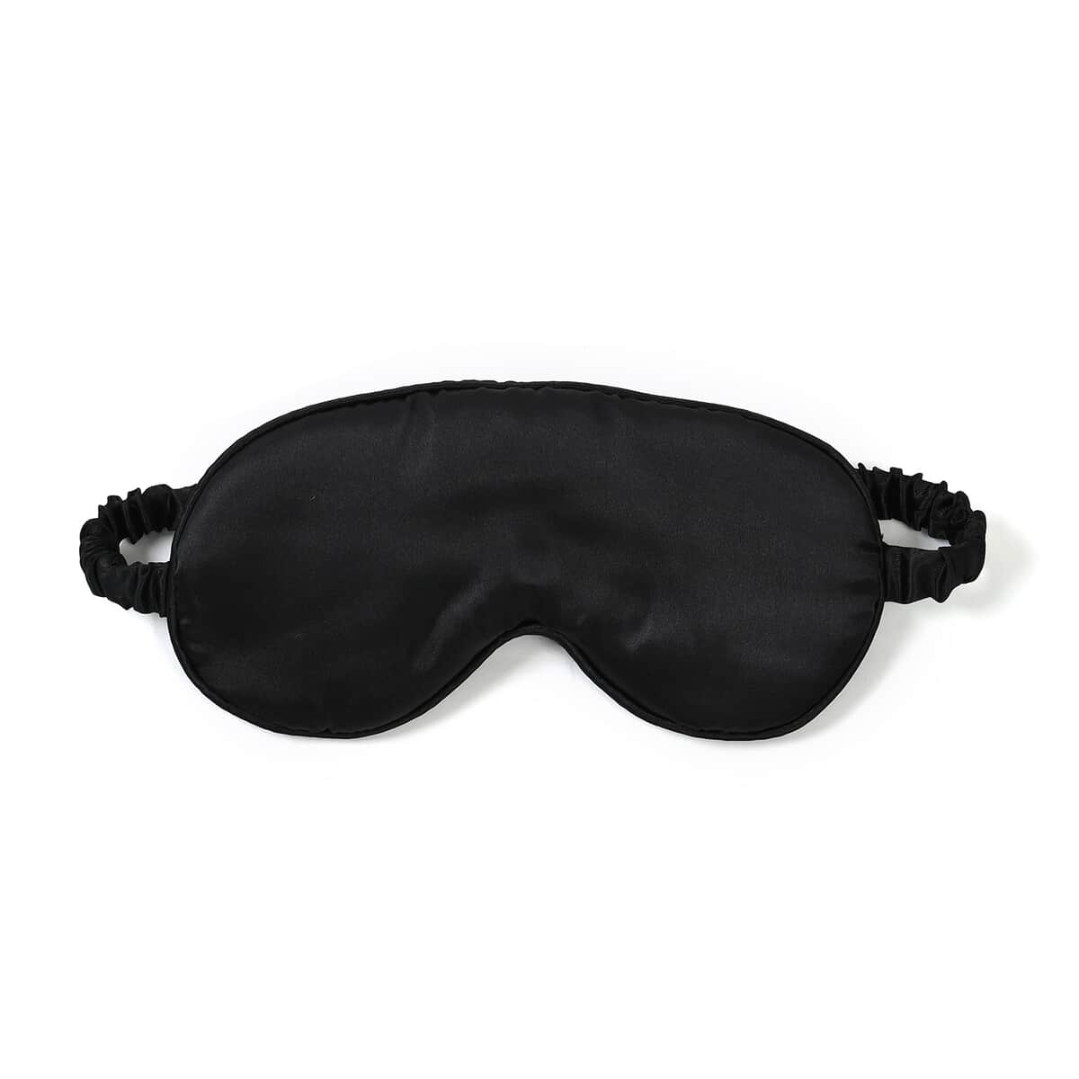 Black 5 Piece Satin Sleep Set (2x Pillow Case, Eye Mask, Scrunchie, & Pouch) image number 3