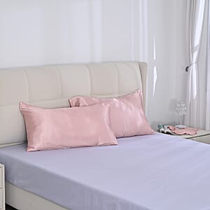 Set of 5, Two Pillow Cases, Hair Band, Eye Mask, Storage Bag - Light Pink