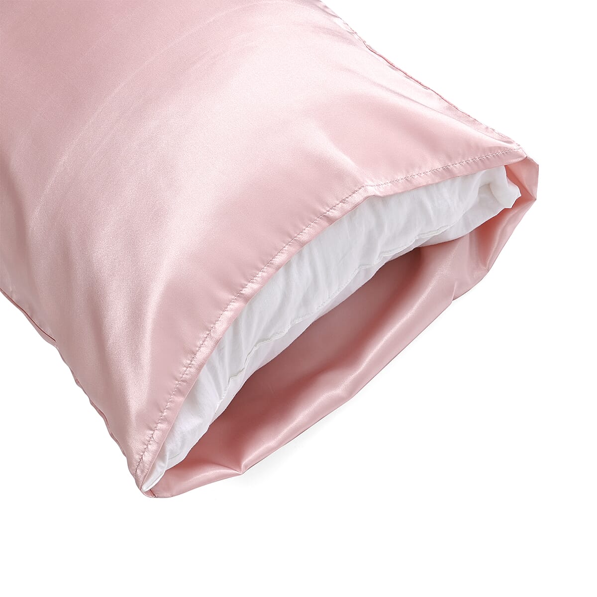 Set of 5, Two Pillow Cases, Hair Band, Eye Mask, Storage Bag - Light Pink image number 9