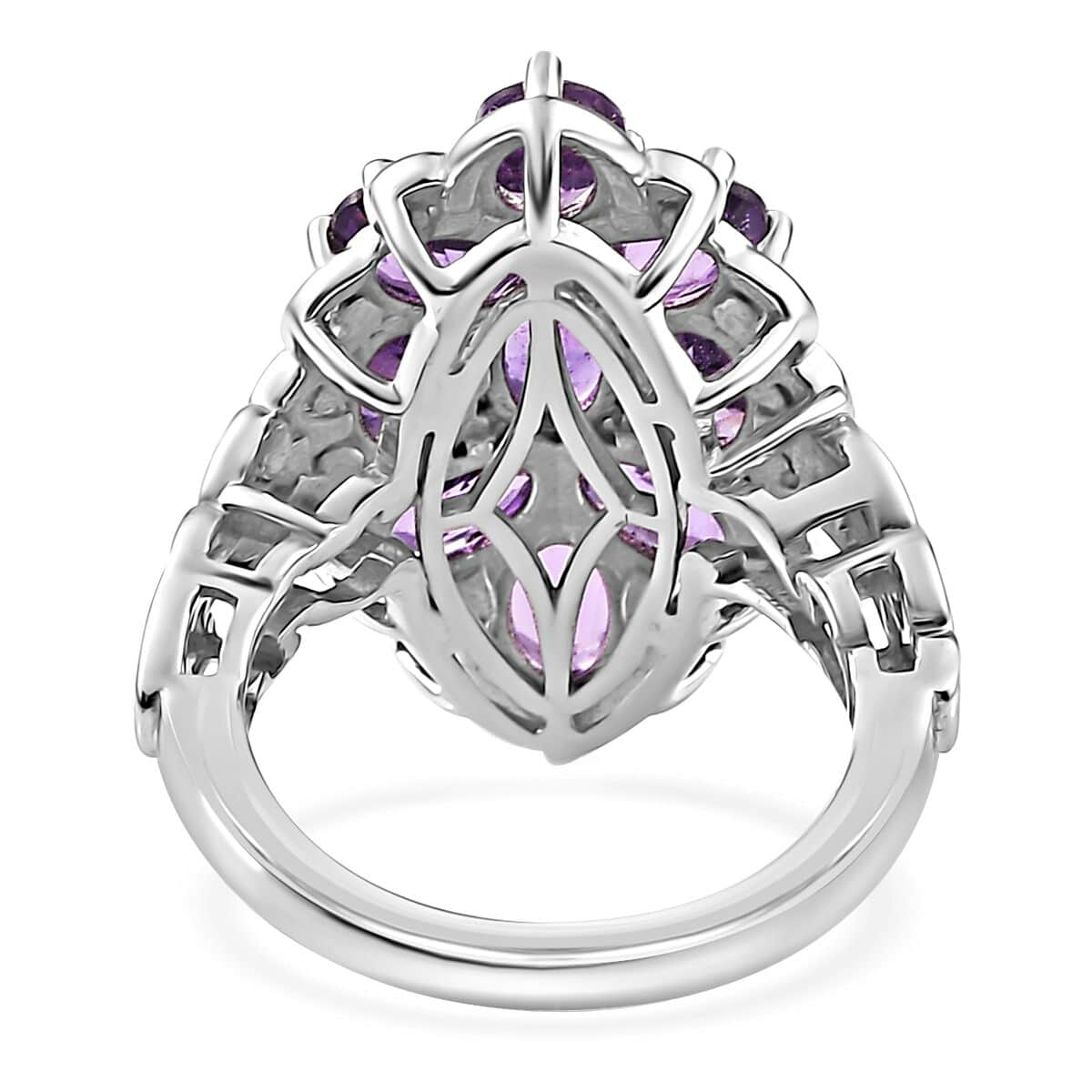 Karis African Amethyst Elongated Ring in Platinum Bond (Size 6.0) 3.85 ctw image number 4