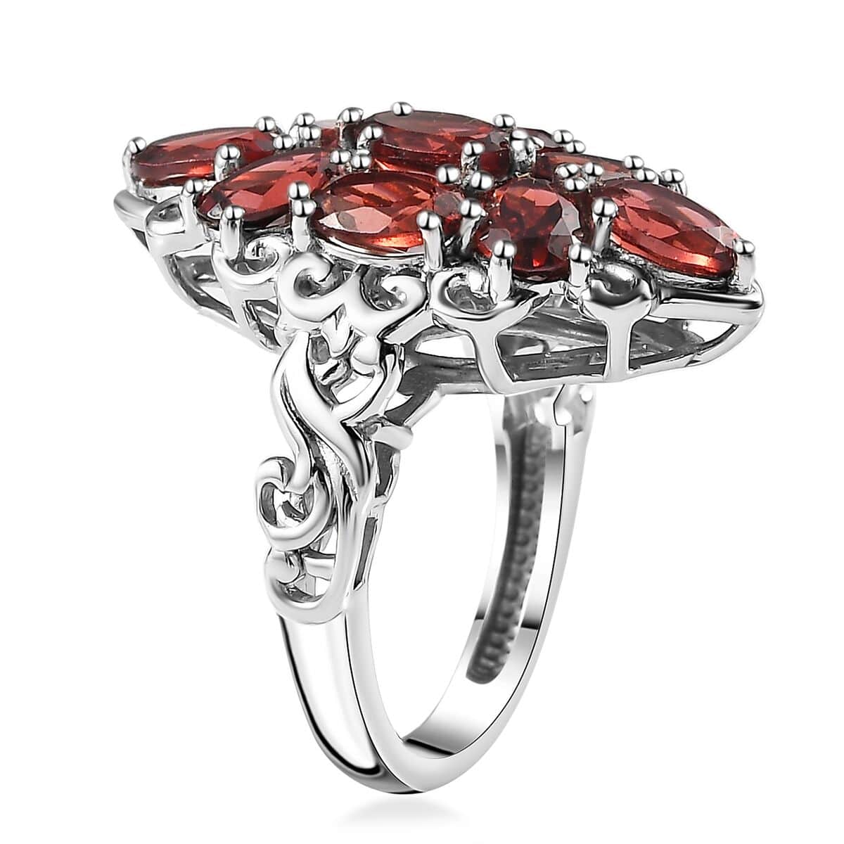 Karis Mozambique Garnet Elongated Ring in Platinum Bond (Size 10.0) 5.00 ctw image number 3