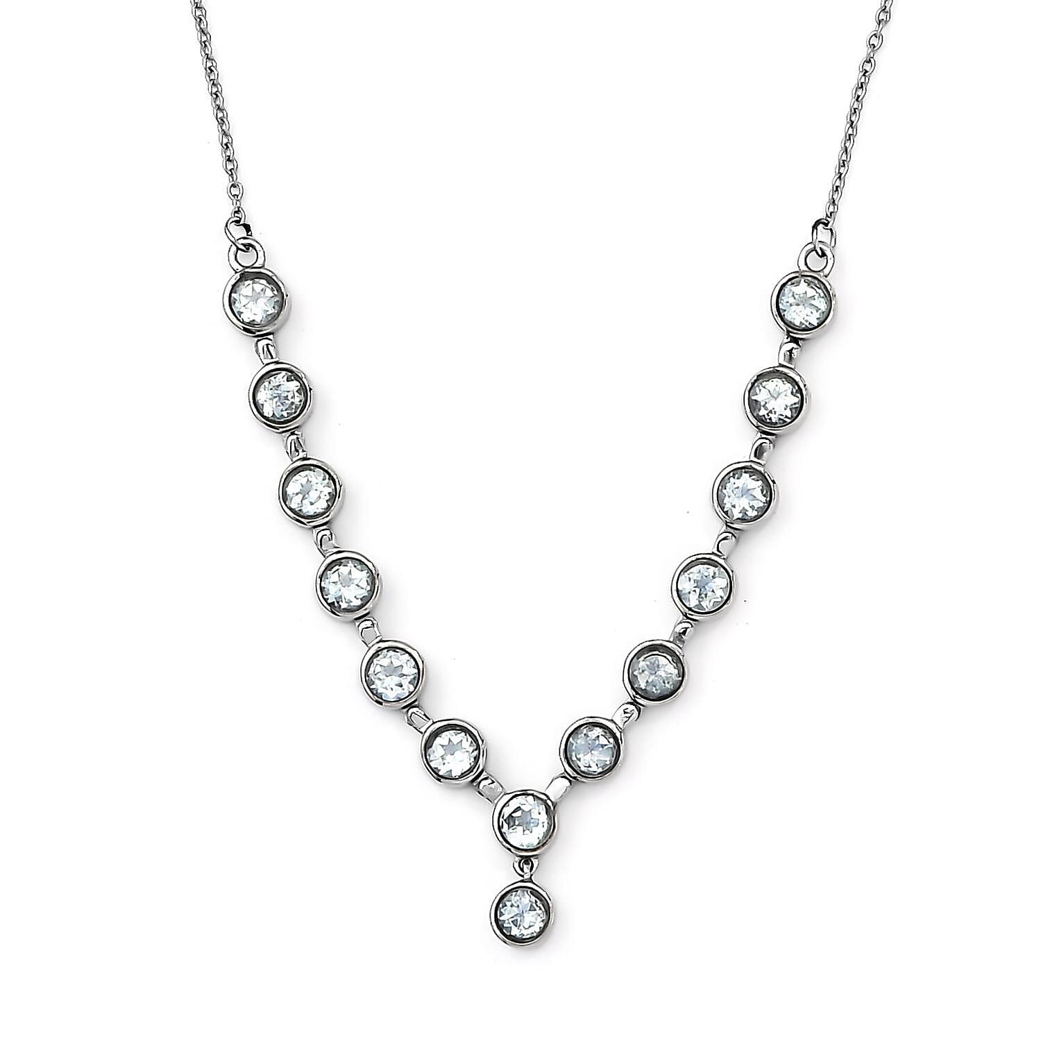 African Amethyst Y-Shape Necklace (18 Inches) in Stainless Steel 6.30 ctw