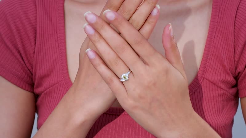 Sunfire Beryl and White Zircon Ring in Platinum Over Sterling Silver (Size 10.0) 0.80 ctw