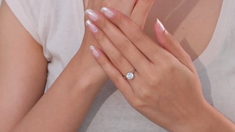 950 Platinum Moissanite (Rnd 8mm) Solitaire Ring (Size 10.0) (4 g) 1.75 ctw