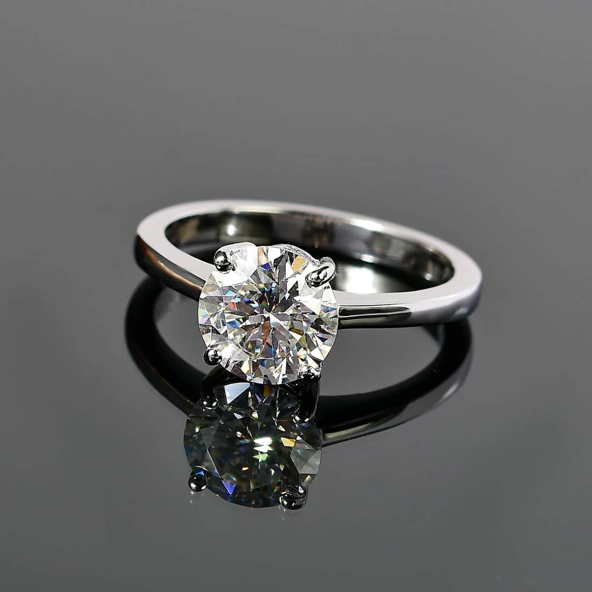 950 Platinum Moissanite Solitaire Ring (Size 10.0) 4 Grams 1.75 ctw image number 2