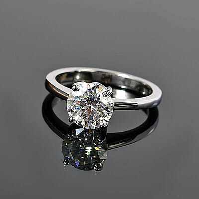 950 Platinum Moissanite Solitaire Ring (Size 10.0) 4 Grams 1.75 ctw