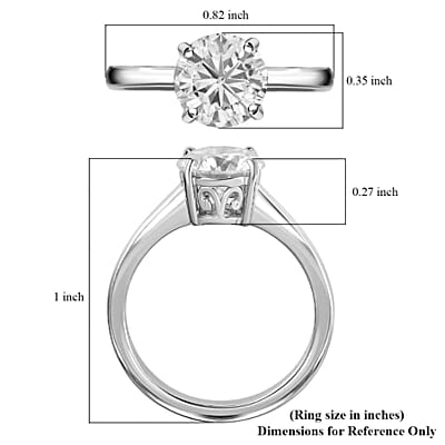 950 Platinum Moissanite Solitaire Ring (Size 10.0) 4 Grams 1.75 ctw
