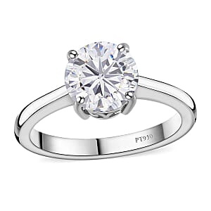 950 Platinum Moissanite Solitaire Ring (Size 5.0) 4 Grams 1.75 ctw