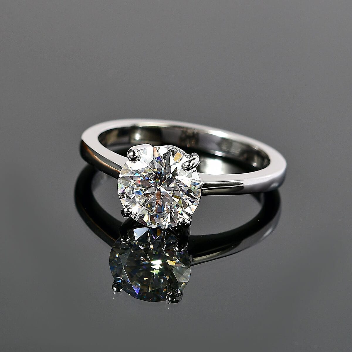 950 Platinum Moissanite Solitaire Ring (Size 5.0) 4 Grams 1.75 ctw image number 2