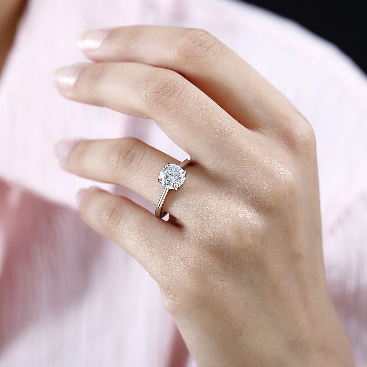 950 Platinum Moissanite Solitaire Ring (Size 5.0) 4 Grams 1.75 ctw image number 3