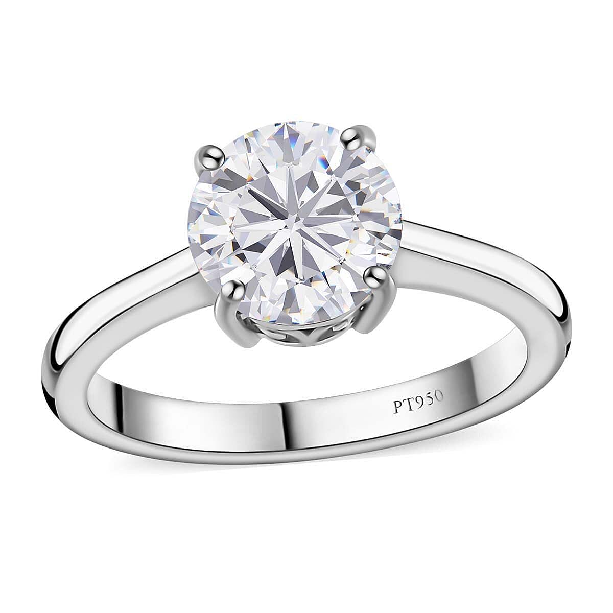 950 Platinum Moissanite Solitaire Ring (Size 6.0) 4 Grams 1.75 ctw image number 0