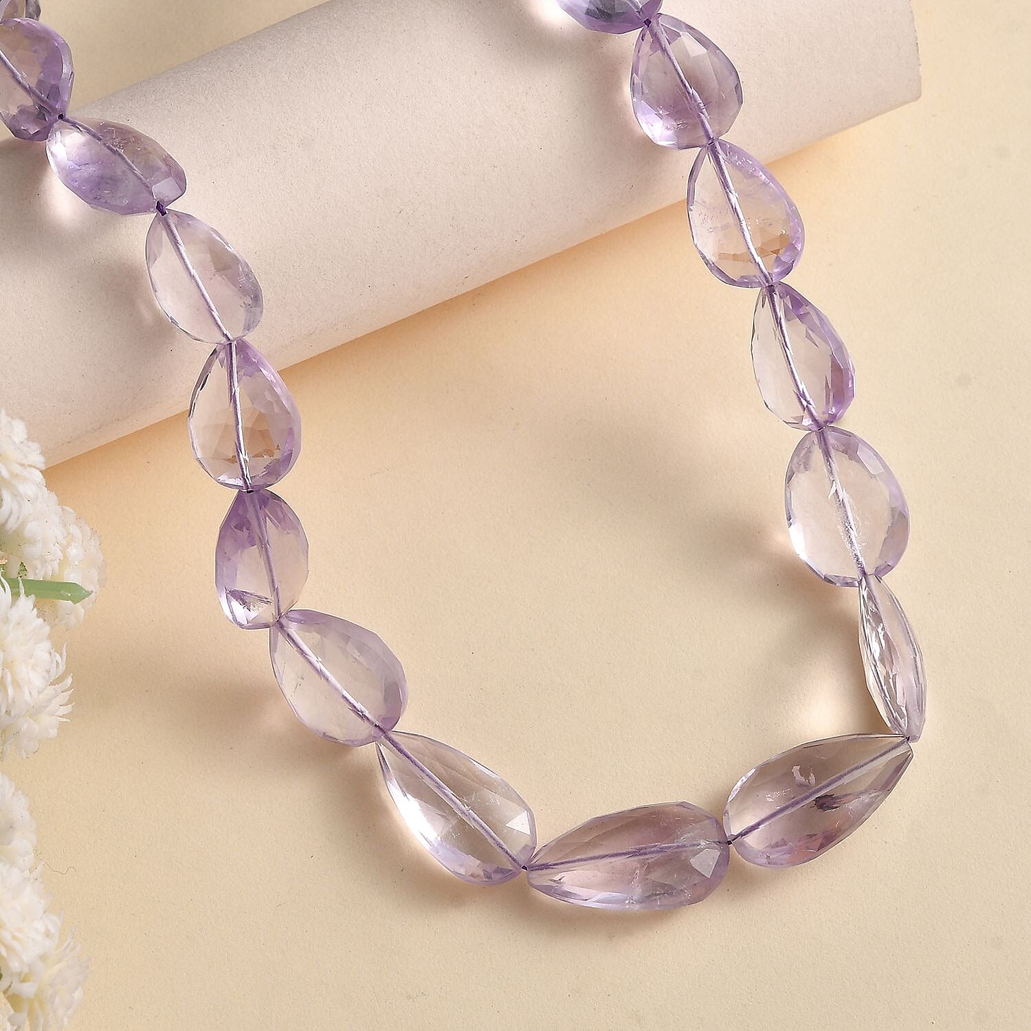 Pink Amethyst 216.00 ctw Necklace in Rhodium Over Sterling Silver 18 Inches