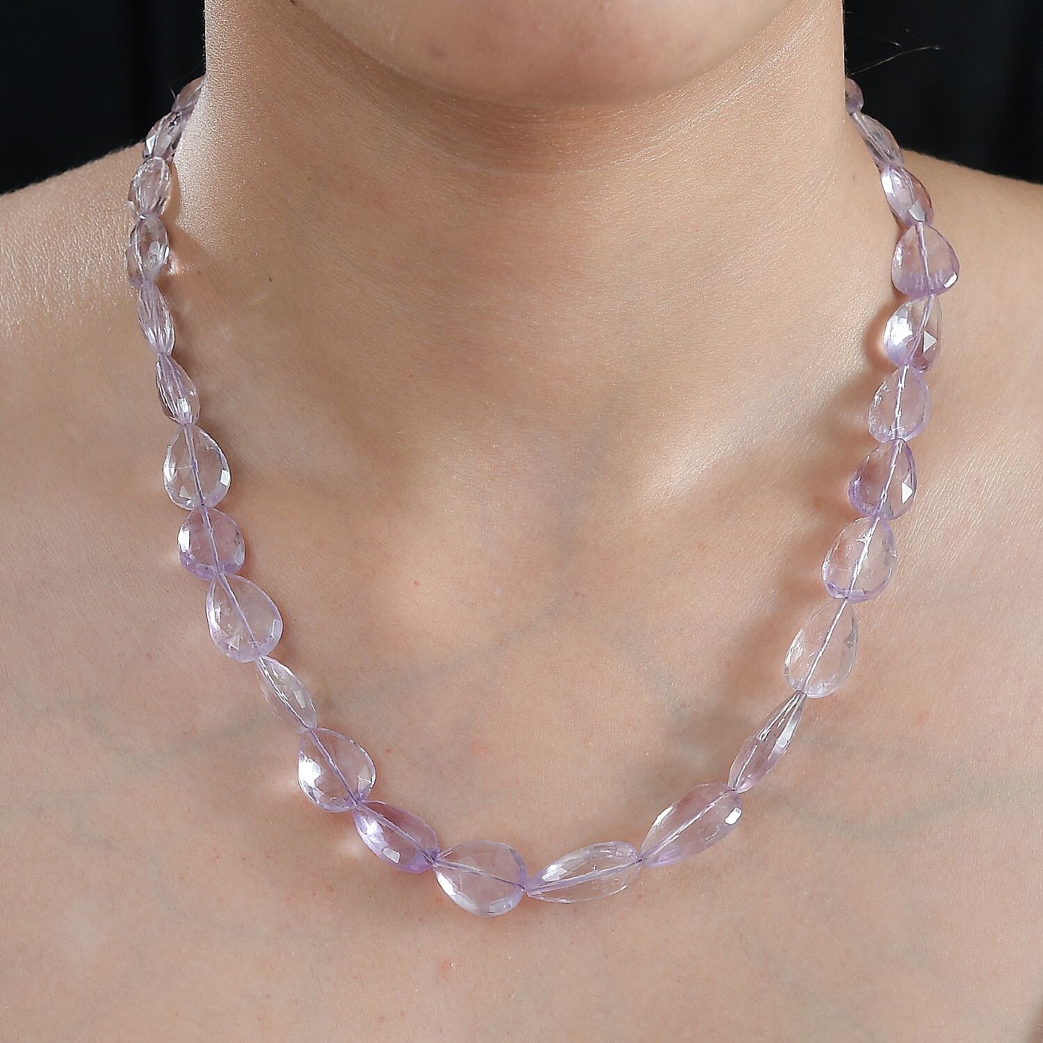 Pink Amethyst 216.00 ctw Necklace in Rhodium Over Sterling Silver 18 Inches