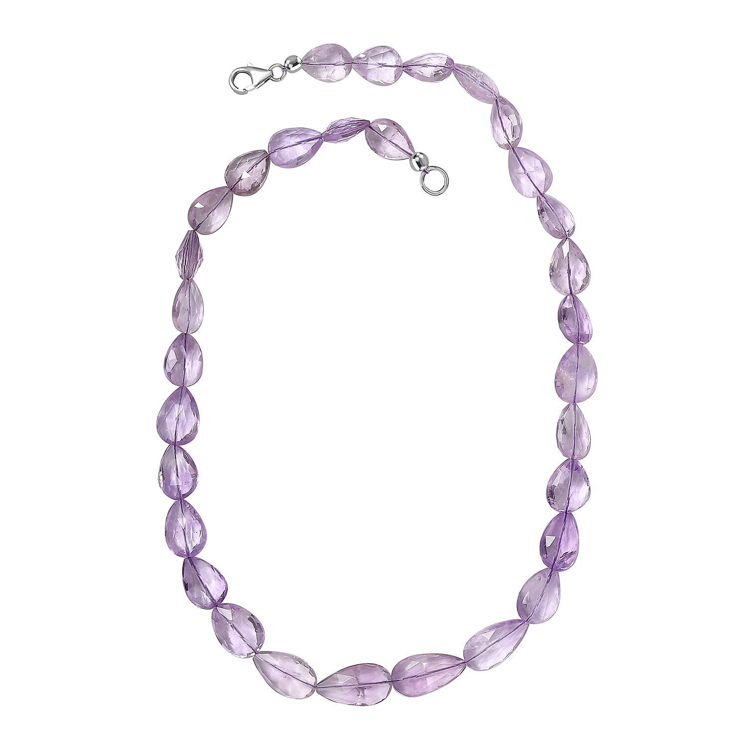 Pink Amethyst 216.00 ctw Necklace in Rhodium Over Sterling Silver 18 Inches