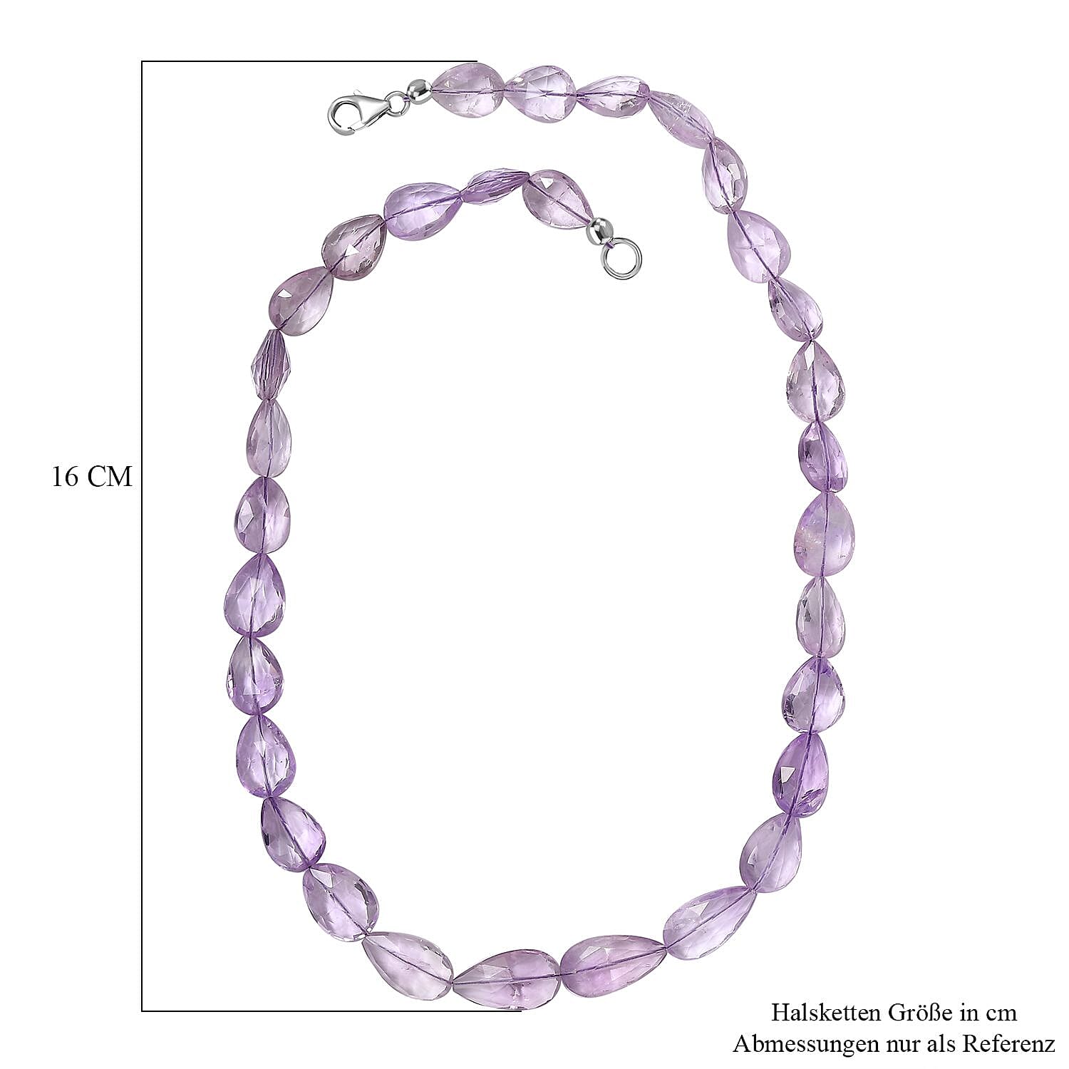 Pink Amethyst 216.00 ctw Necklace in Rhodium Over Sterling Silver 18 Inches