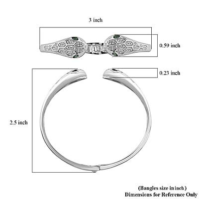 Simulated Diamond Cuff Bracelet in Platinum Over Copper (7.00 In) 0.20 ctw