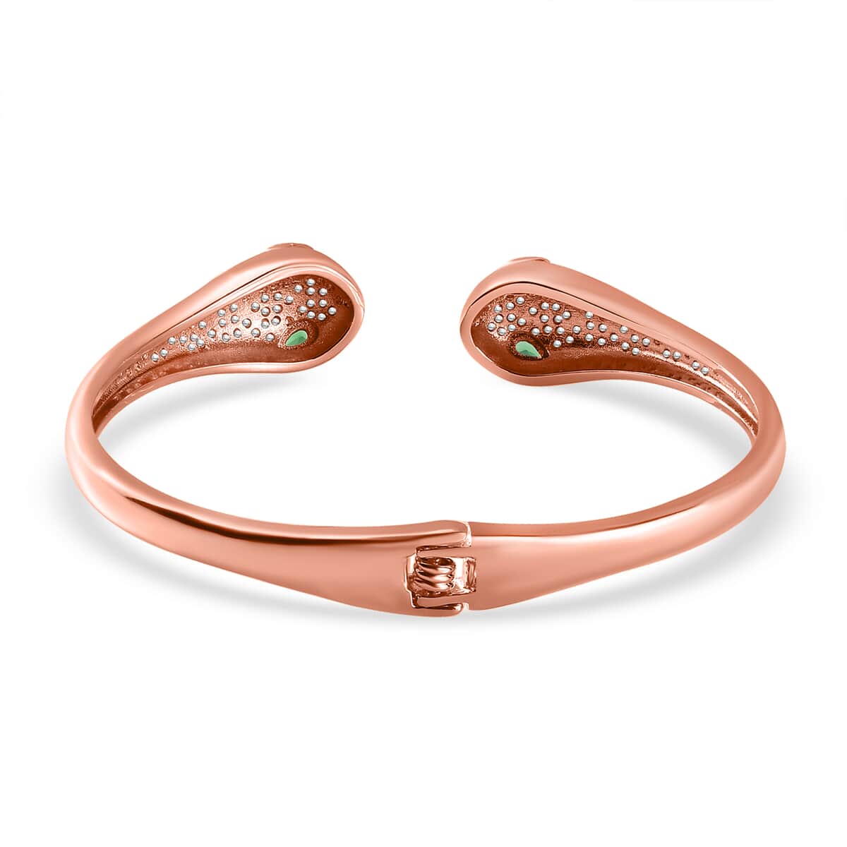 Simulated Diamond Cuff Bracelet in 14K Rose Gold Over Copper (7.00 In) 0.20 ctw image number 4