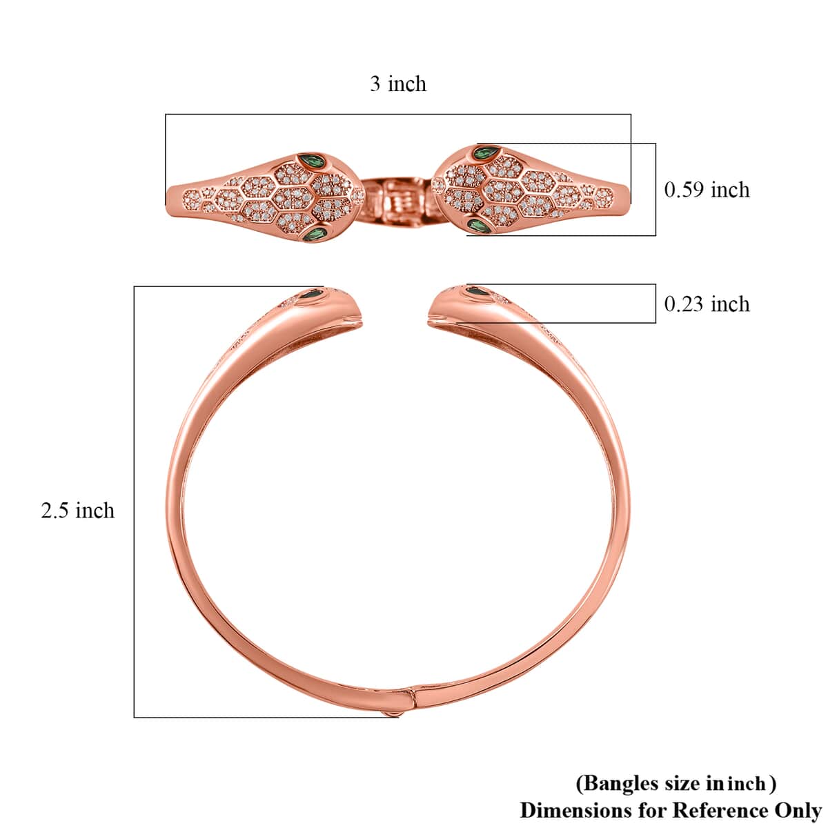 Simulated Diamond Cuff Bracelet in 14K Rose Gold Over Copper (7.00 In) 0.20 ctw image number 5