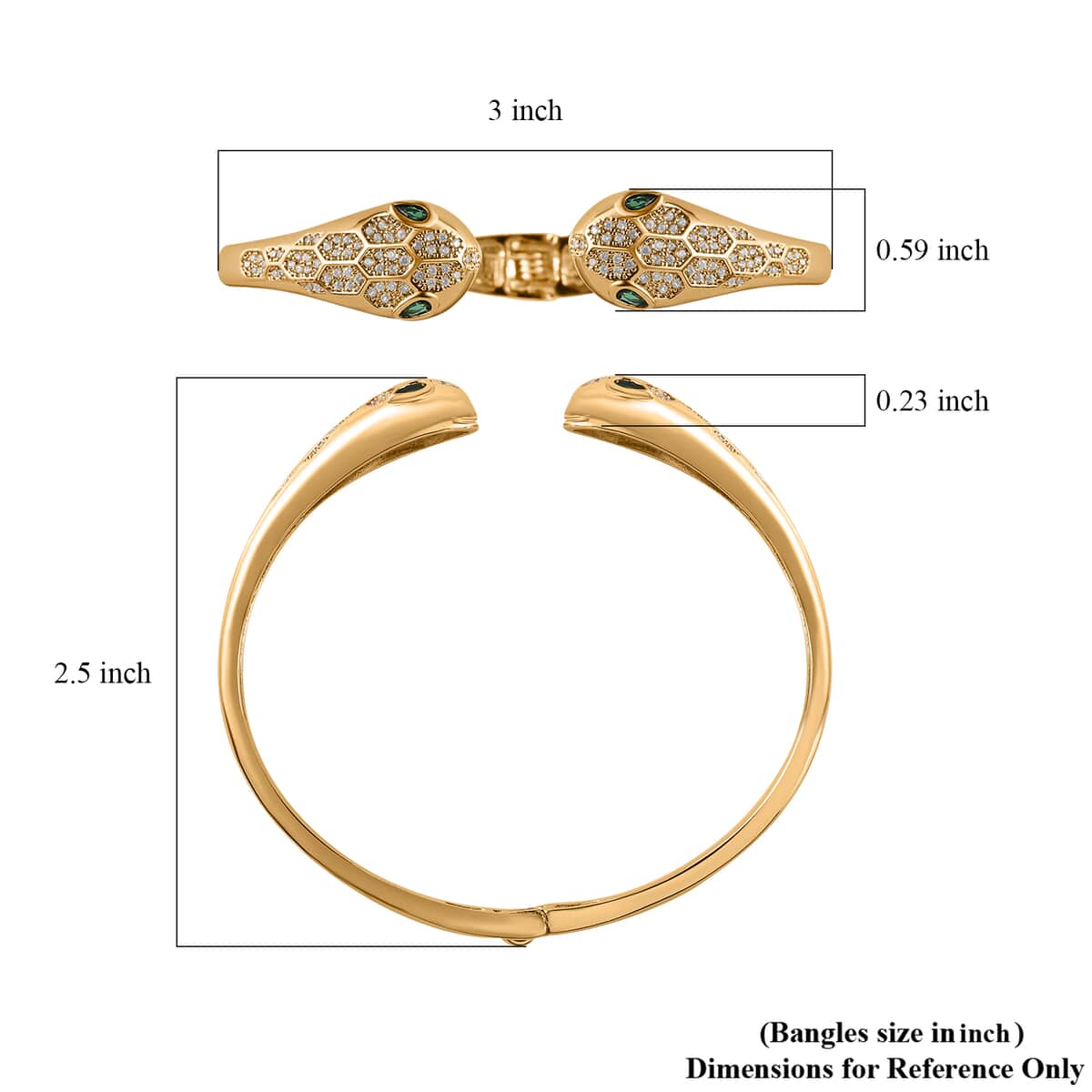 Simulated Diamond Cuff Bracelet in 14K YG Over Copper (7.00 In) 0.20 ctw image number 5