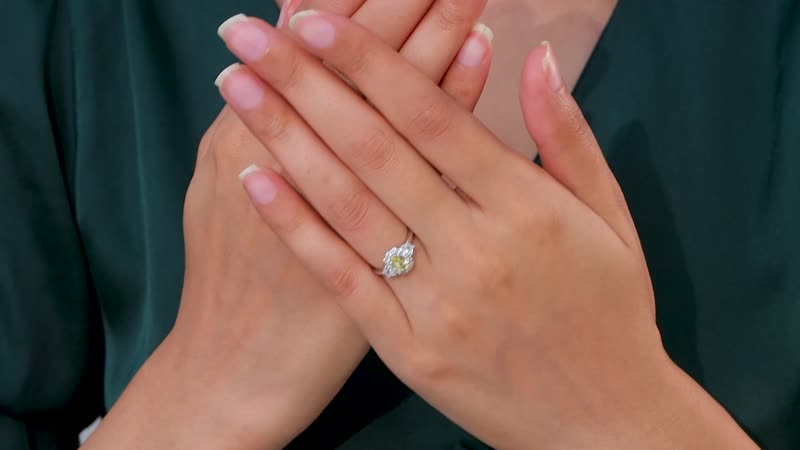 Sunfire Beryl, White Zircon Ring in Platinum Over Sterling Silver (Size 10.0) 1.10 ctw