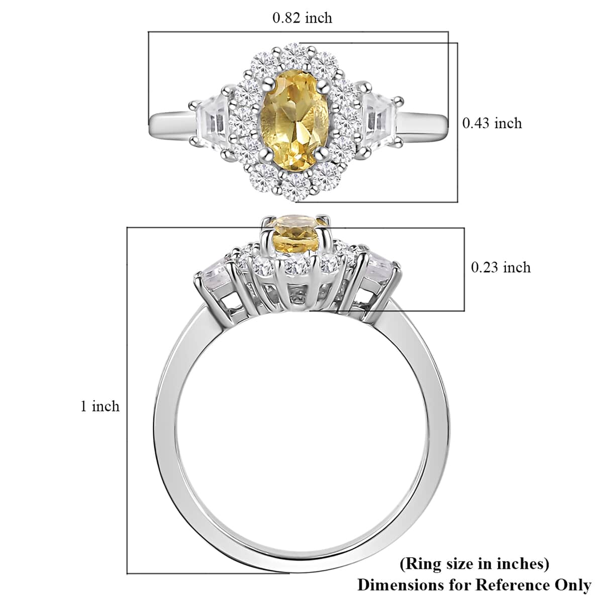 Brazilian Sunfire Beryl and White Zircon Halo Ring in Platinum Over Sterling Silver (Size 5.0) 1.10 ctw image number 5