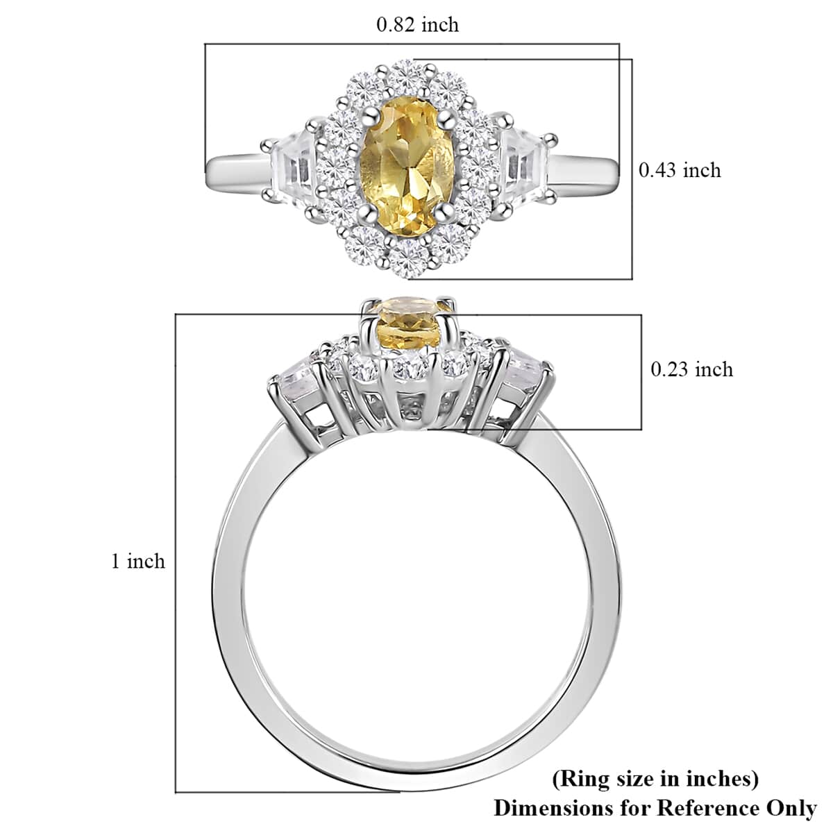 Brazilian Sunfire Beryl and White Zircon Halo Ring in Platinum Over Sterling Silver (Size 6.0) 1.10 ctw image number 5