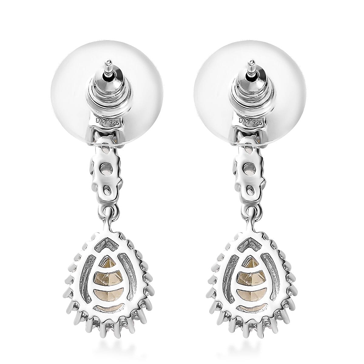 Brazilian Sunfire Beryl and Multi Gemstone Dangling Earrings in Platinum Over Sterling Silver 3.00 ctw