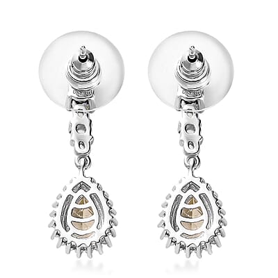 Brazilian Sunfire Beryl and Multi Gemstone Dangling Earrings in Platinum Over Sterling Silver 3.00 ctw