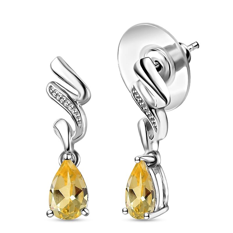 Brazilian Sunfire Beryl Drop Earrings in Platinum Over Sterling Silver 1.50 ctw