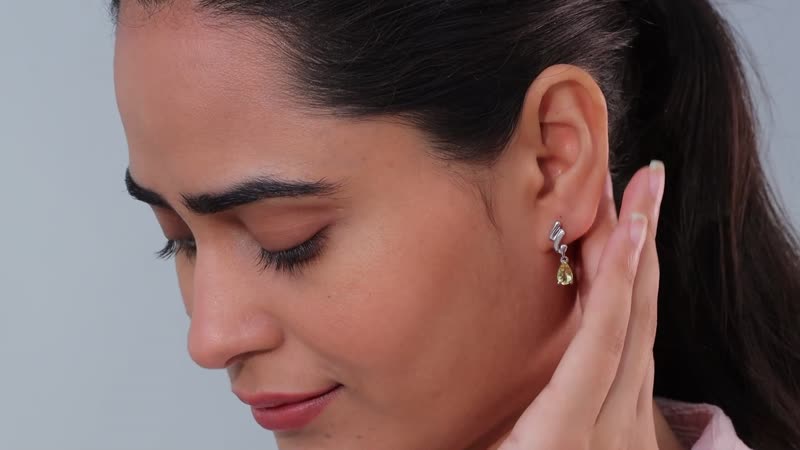 Brazilian Sunfire Beryl Drop Earrings in Platinum Over Sterling Silver 1.50 ctw