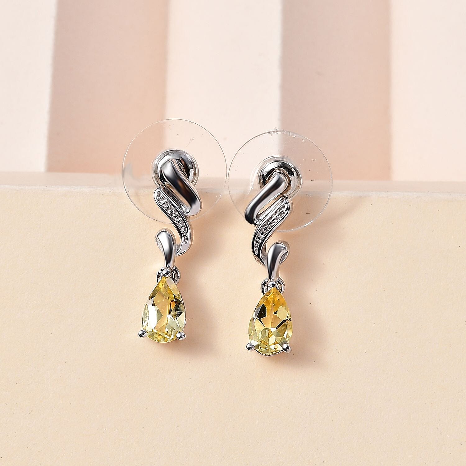 Brazilian Sunfire Beryl Drop Earrings in Platinum Over Sterling Silver 1.50 ctw