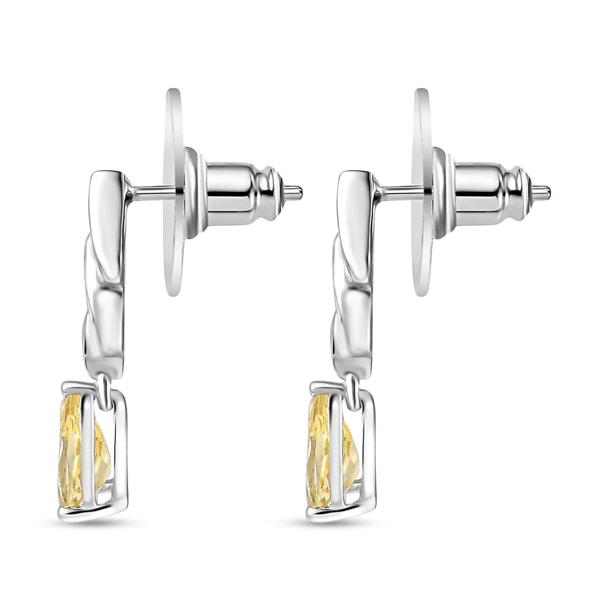 Brazilian Sunfire Beryl Drop Earrings in Platinum Over Sterling Silver 1.50 ctw image number 3