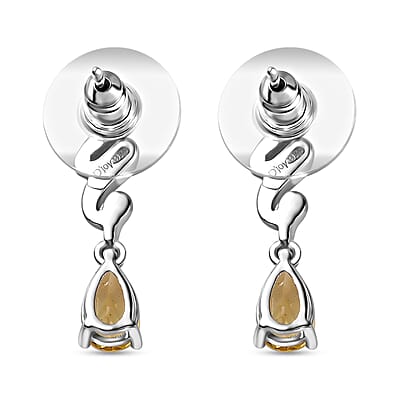 Brazilian Sunfire Beryl Drop Earrings in Platinum Over Sterling Silver 1.50 ctw