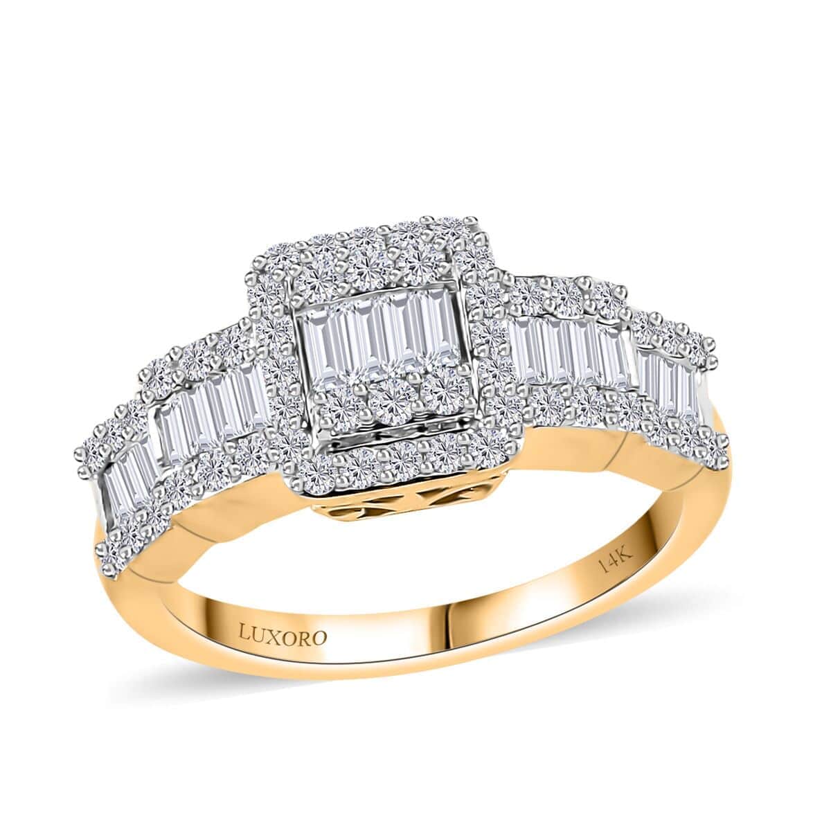 Luxoro 14K Yellow Gold G-H I3 White Diamond Ring (Size 6.0) 1.00 ctw image number 0
