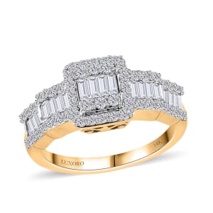 Luxoro 14K Yellow Gold G-H I3 White Diamond Ring (Size 8.0) 1.00 ctw