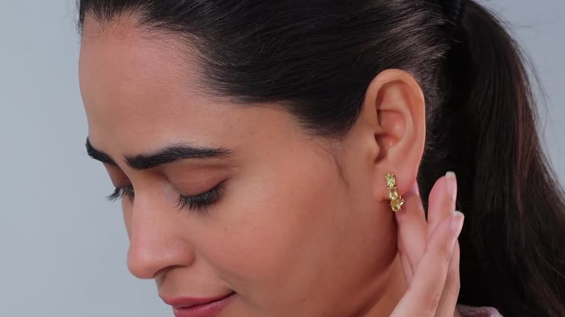 Brazilian Sunfire Beryl Omega Clip Earrings in Vermeil Yellow Gold Over Sterling Silver 2.60 ctw