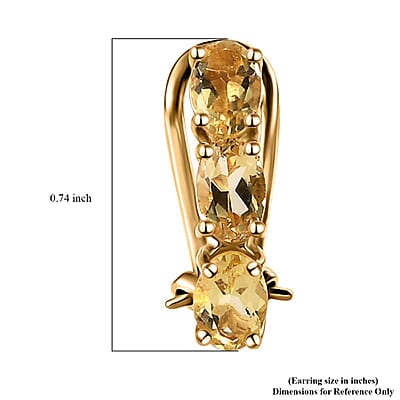 Brazilian Sunfire Beryl Omega Clip Earrings in Vermeil Yellow Gold Over Sterling Silver 2.60 ctw