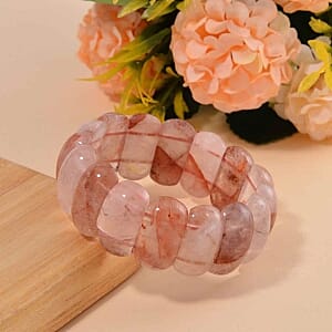 Red Frozen Quartz Beaded Stretch 364.40 ctw Bracelet